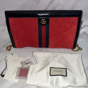 Gucci Ophidia Chain Suede Shoulder Bag
